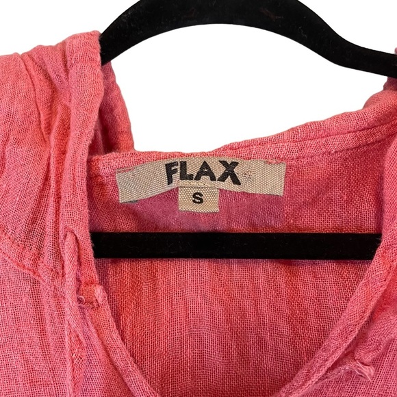 Flax 100% Linen Pink Hooded Sleeveless Midi Dress Small - Picture 4 of 5